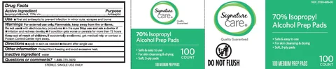 Signature Care Alcohol Prep Pad 포장
