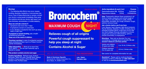 BRONCOCHEMMAXIMUM COUGH NIGHT 포장
