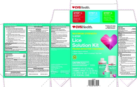 CVS 3 Step Lice Solution packaging