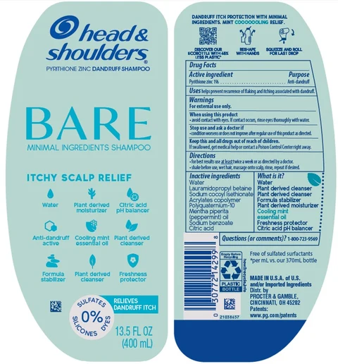 Head and Shoulders Bare Minimal Ingredients Itchy Scalp Relief packaging