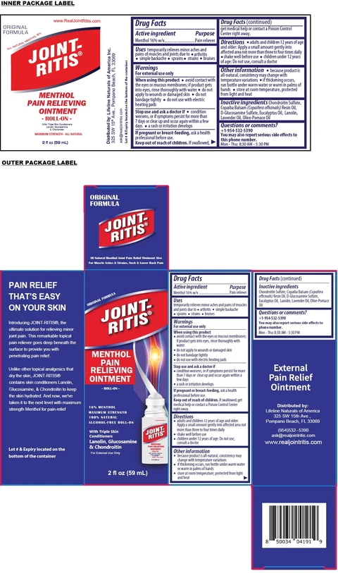 JOINT-RITIS PAIN RELIEVING ROLL-ON packaging