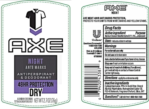 AxeNight Antiperspirant and Deodorant 포장