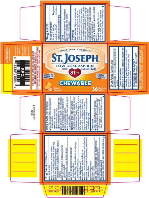 St. Joseph Chewable Low Dose Aspirin packaging