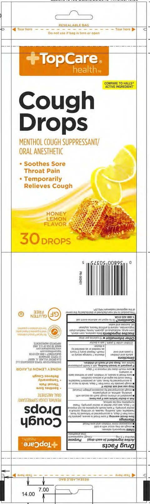 honey lemon cough drops packaging