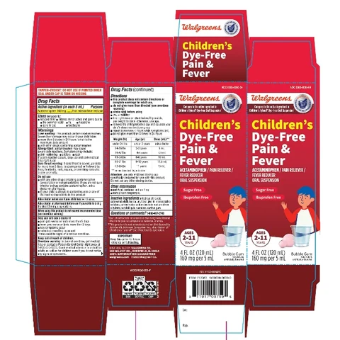 WalgreenChildrens Pain Fever 포장