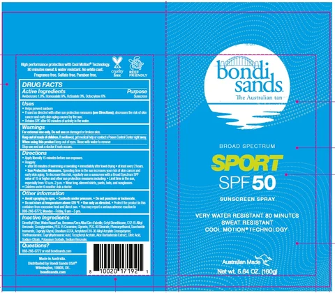 Bondi Sands Sport SPF 50 Sunscreen 포장