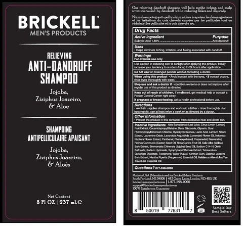 Brickell Mens Products Relieving Anti-Dandruff packaging