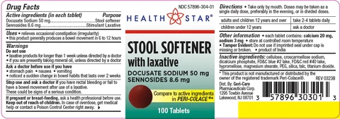 Stool Softener with Laxative packaging