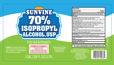 Sunvine 70 Isopropyl Alcohol First Aid Antiseptic 포장