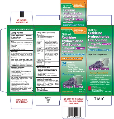 Childrens Cetirizine Hydrochloride Sugar Free Grape packaging