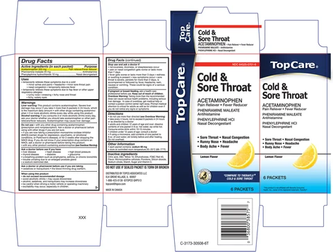 TopCare Cold and Sore ThroatLemon Flavor packaging