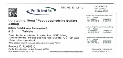 Loratadine and Pseudoephedrine packaging