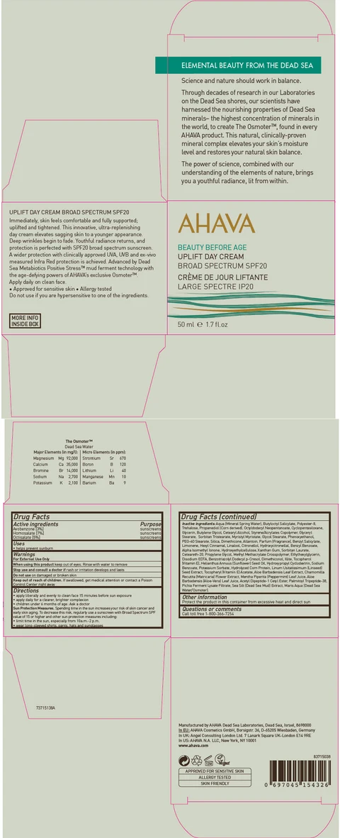 BEAUTY BEFORE AGE AHAVA UPLIFT DAY broad spectrum SPF 20 포장