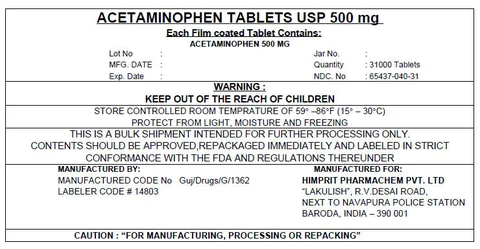 ACETAMINOPHEN 포장