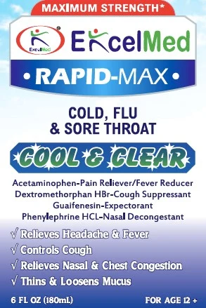 Rapid Max Maximum Strength Cool and Clear - Cold, Flu and Sore throat 포장