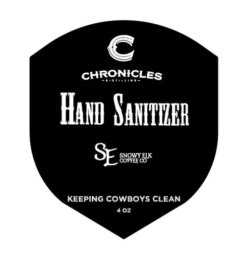 Chronicles Distilling Hand Sanitizer packaging