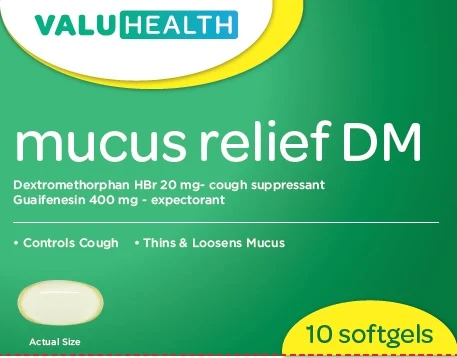 MUCUS RELIEF DM packaging