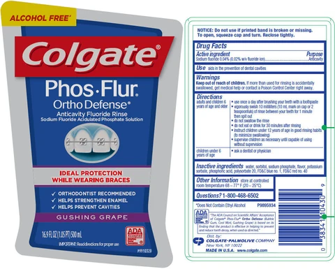 Colgate Phos-Flur Ortho Defense Alcohol Free Anticavity Gushing Grape Fluoride 포장