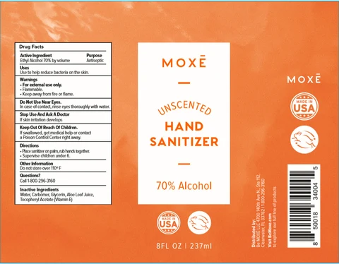 MOXE Unscented Hand Sanitizer 포장