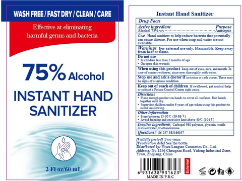 Hand Sanitizer packaging