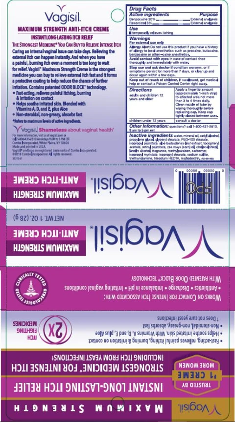 VAGISIL Anti-Itch Medicated Creme Maximum Strength 포장