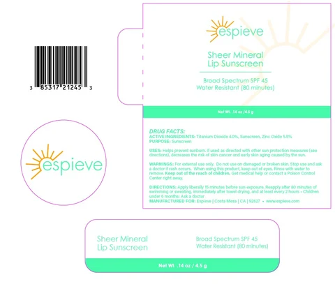 Sheer Mineral Lip Sunscreen 포장