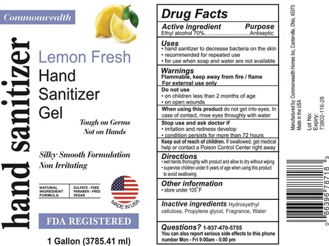 Commonwealth Lemon Fresh Hand Sanitizer Gel 포장