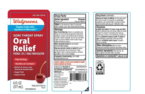 Walgreens Sore Throat Cherry Flavor packaging