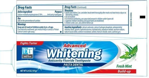 DT Whitening Anticavity Fluoride 포장