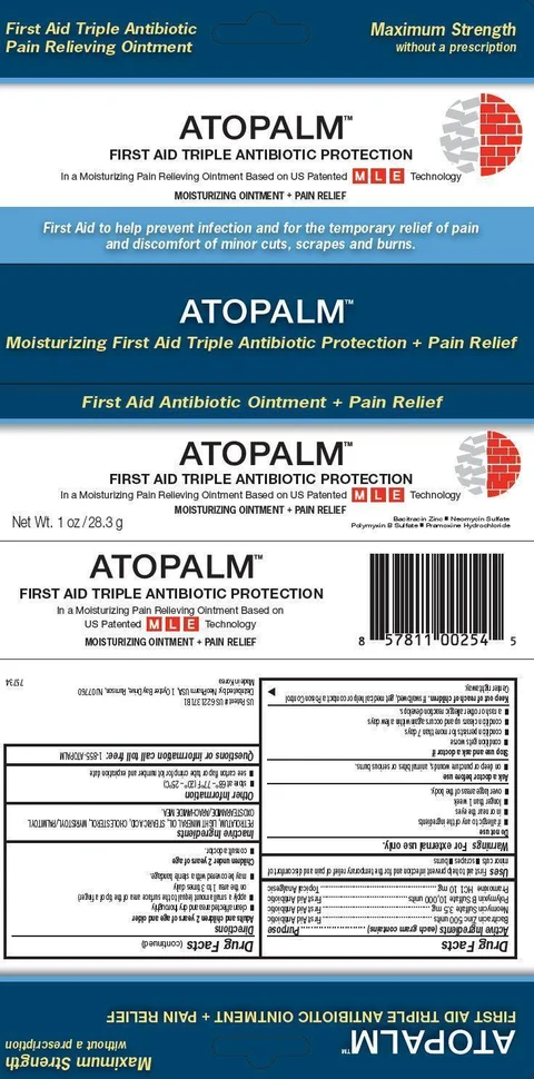 ATOPALM FIRST AID TRIPLE ANTIBIOTIC PROTECTION MOISTURIZING AND PAIN RELIEF 포장