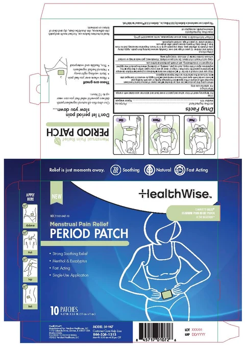 HealthWise Menstrual Pain Relief Patch packaging
