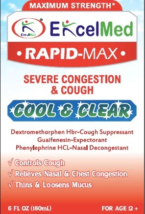 Rapid Max Maximum Strength Cool and Clear - Cold, Severe Congestion and Cough 포장