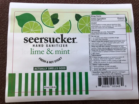 Hand Sanitizer lemon mint packaging