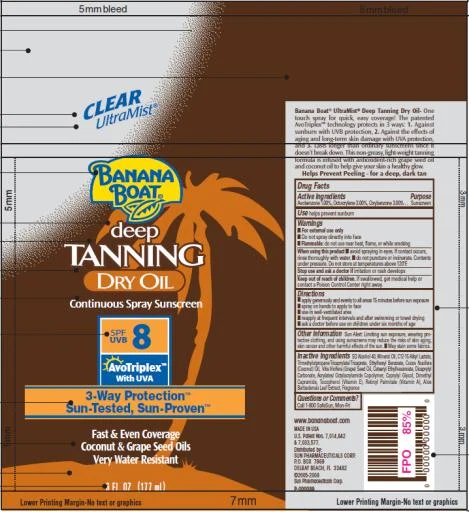 Banana Boat Deep Tanning Dry SPF 8 포장
