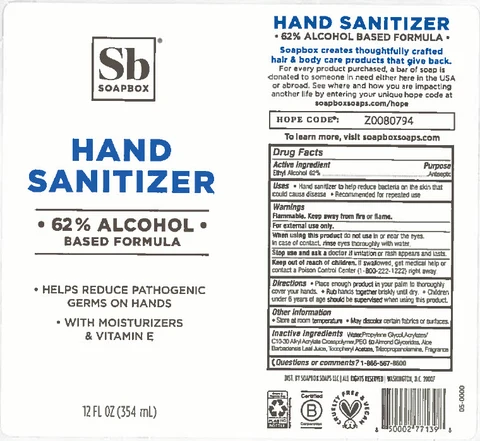 Hand Sanitizer 62% Alcohol based formula packaging