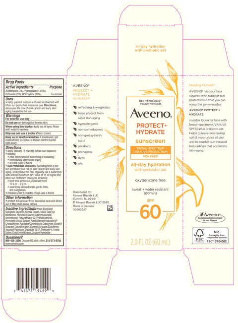 Aveeno Protect Plus Hydrate Sunscreen Broad Spectrum Face SPF 60 포장