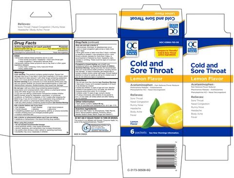 Quality Choice Cold and Sore ThroatLemon Flavor 포장