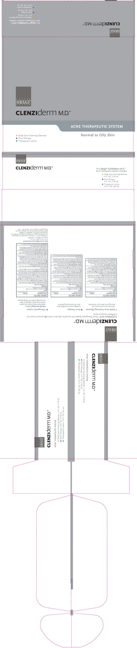 CLENZIDERM NORMAL TO OILY SKIN ACNE THERAPEUTIC SYSTEM packaging