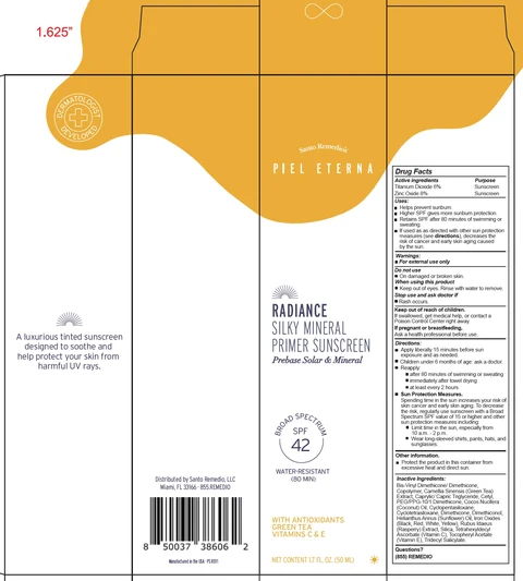 SANTO REMEDIOS Piel Eterna Radiance Sunscreen Primer SPF-42 포장