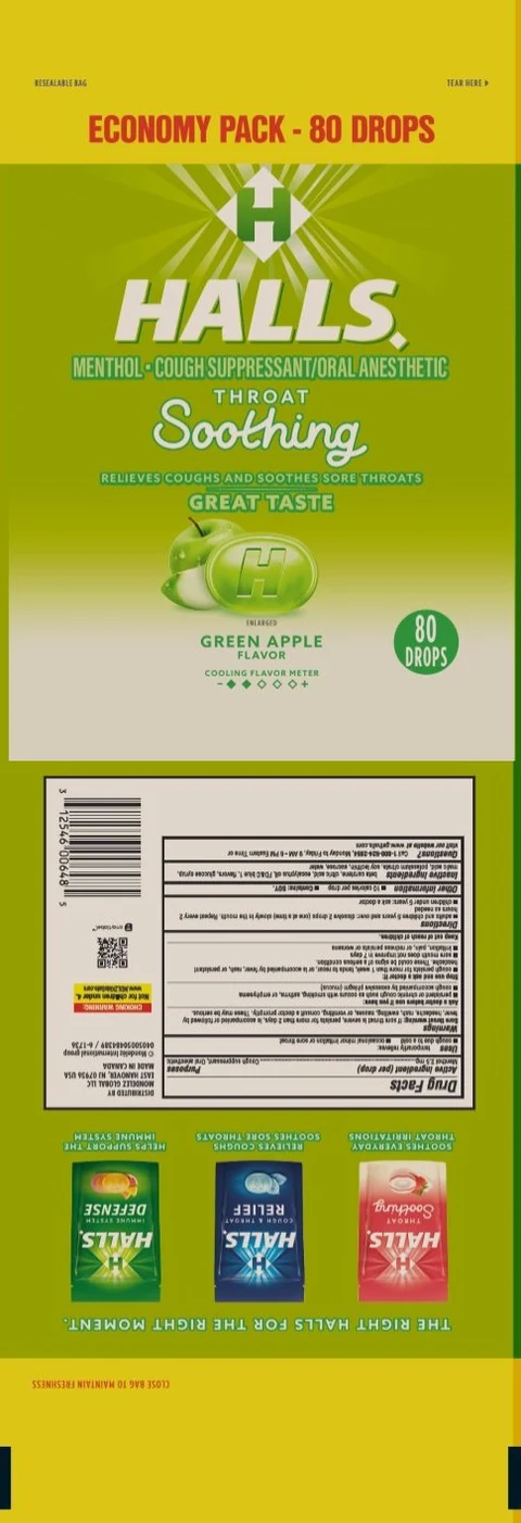 HallsGreen Apple packaging