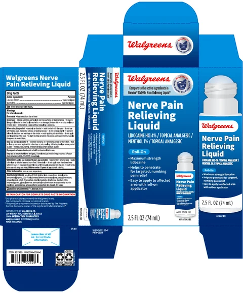 Walgreens Nerve Pain RelievingTopical Analgesic packaging