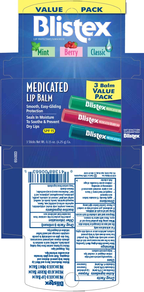 Blistex Medicated Lip Balm Variety Pack (Blistex Medicated Berry Lip Balm, Blistex Medicated Lip Balm, Blistex Medicated Mint Lip Balm) 포장