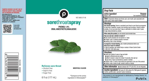 Sore ThroatMenthol packaging
