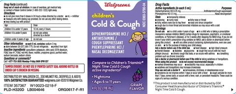 Childrens Cold and CoughNighttime packaging