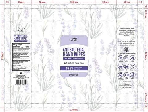 VIVO ANTIBACTERIAL HAND WIPES With Lavender Oil 포장