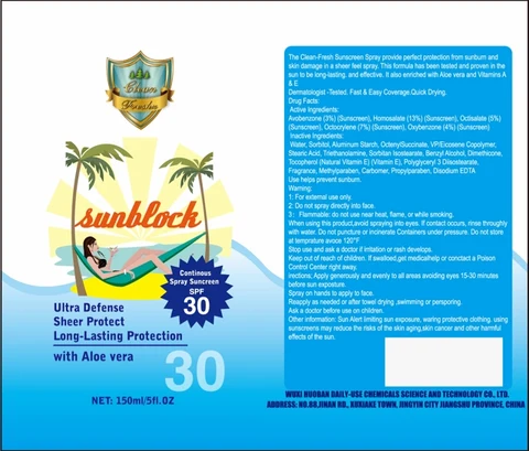 Clean Fresh Sunblock Sunscreen SPF 30 Continuous 포장