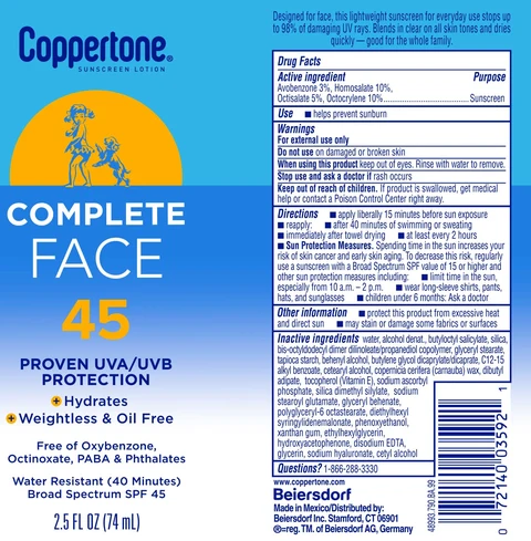 Coppertone Complete Sunscreen SPF 45 포장
