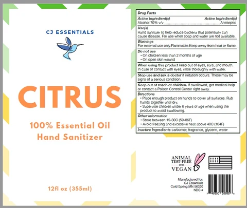 CJ Essentials Citrus hand sanitizer 포장