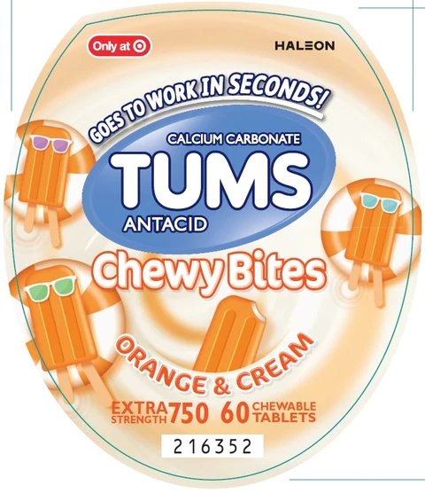 Tums Chewy BitesOrange and Cream ES 포장