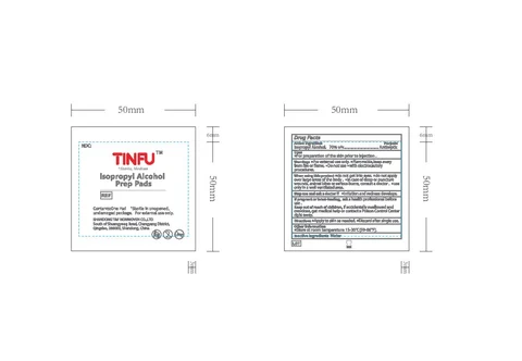Tinfu Isopropyl Alcohol Prep Pads packaging